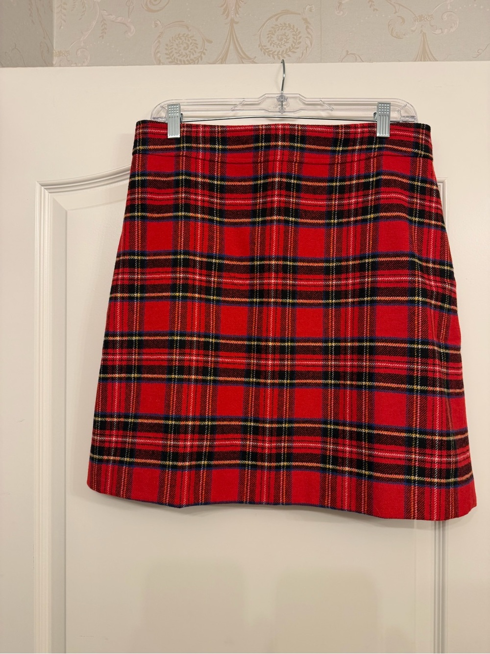 J. Crew Red Plaid Pencil Skirt